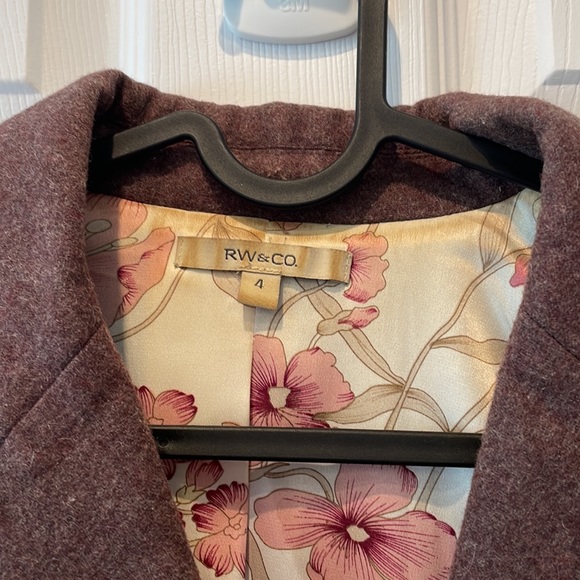 Plum wool blazer, slightly cropped in length - Picture 2 of 5